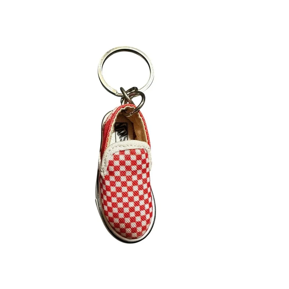 Mini Vans Classic Old Skool Shoe Keychain Checkerboard Red/White